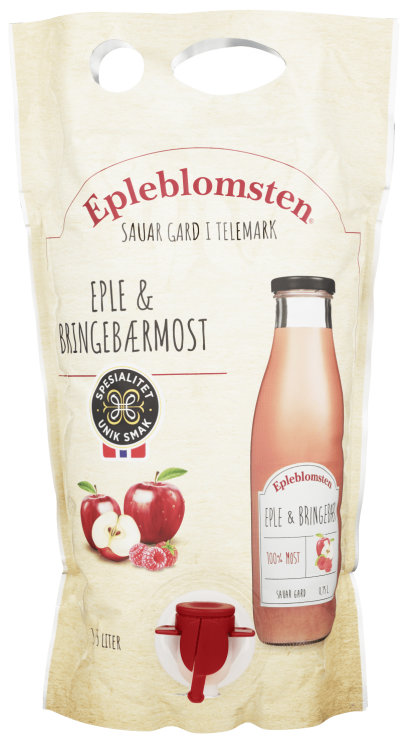 Eplemost Eple&Bringebær 1,75l Epleblomsten