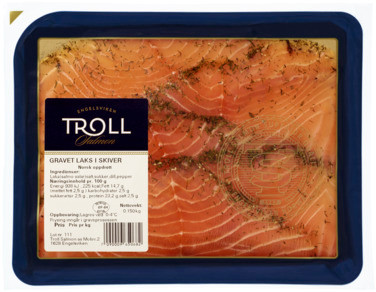 Gravet Laks i Skiver 150g Troll