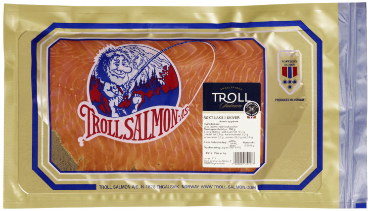 Laks Røkt skivet 500g Troll