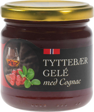 Tyttebærgele med Cognac 240g Romstad Gård