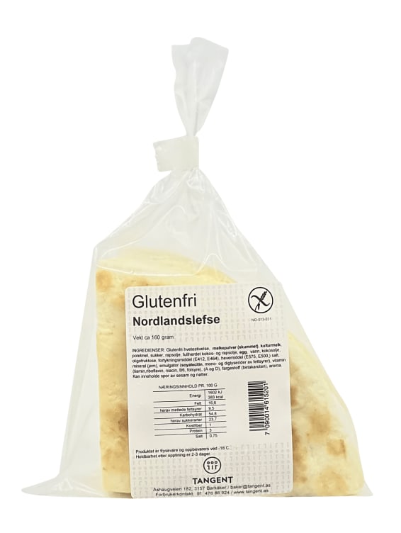 Nordlandslefse glutenfri Frys 160g Tangent