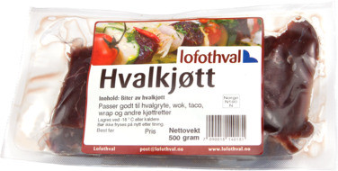 Hvalkjøtt Biter 500g Frys Lofothval
