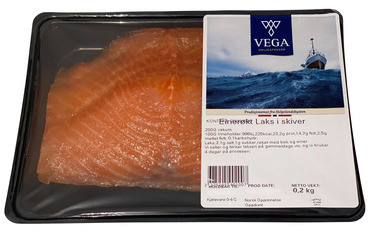 Einerrøket Laks Skivet 200g Vak