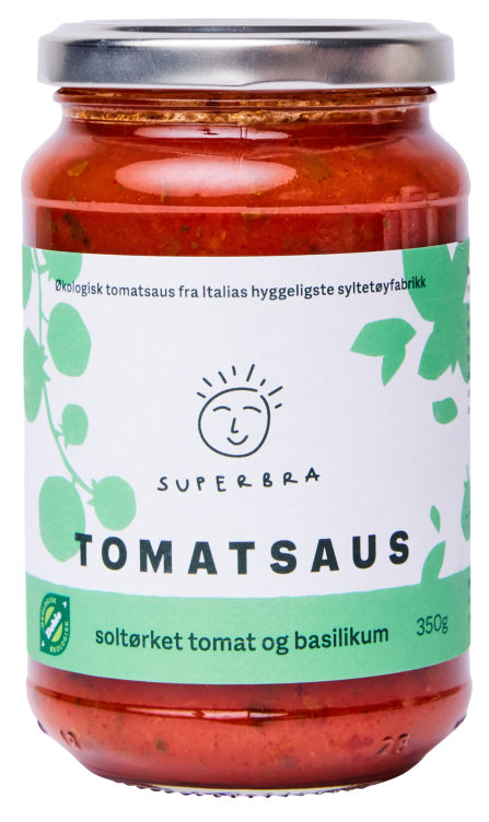 Tomatsaus m/Basilikum 350g Superbra