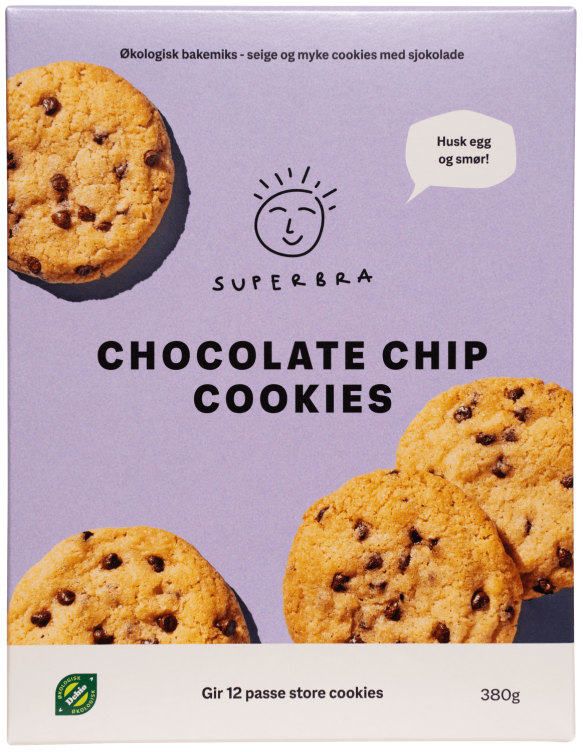 Cookies Chocolate Chips Øko 380g Superbra