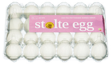 Dsh Gårdsegg Frittgående m/l 24pk Ca 1512g Halvpall