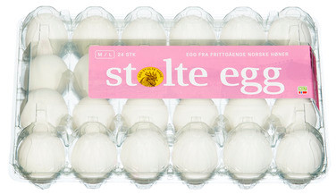 Dsh Gårdsegg Frittgående m/l 24pk Ca 1512g Halvpall