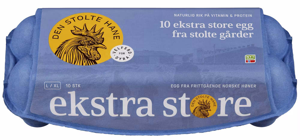 Egg Fra Frittgående Høner Str L / XL, 10 stk