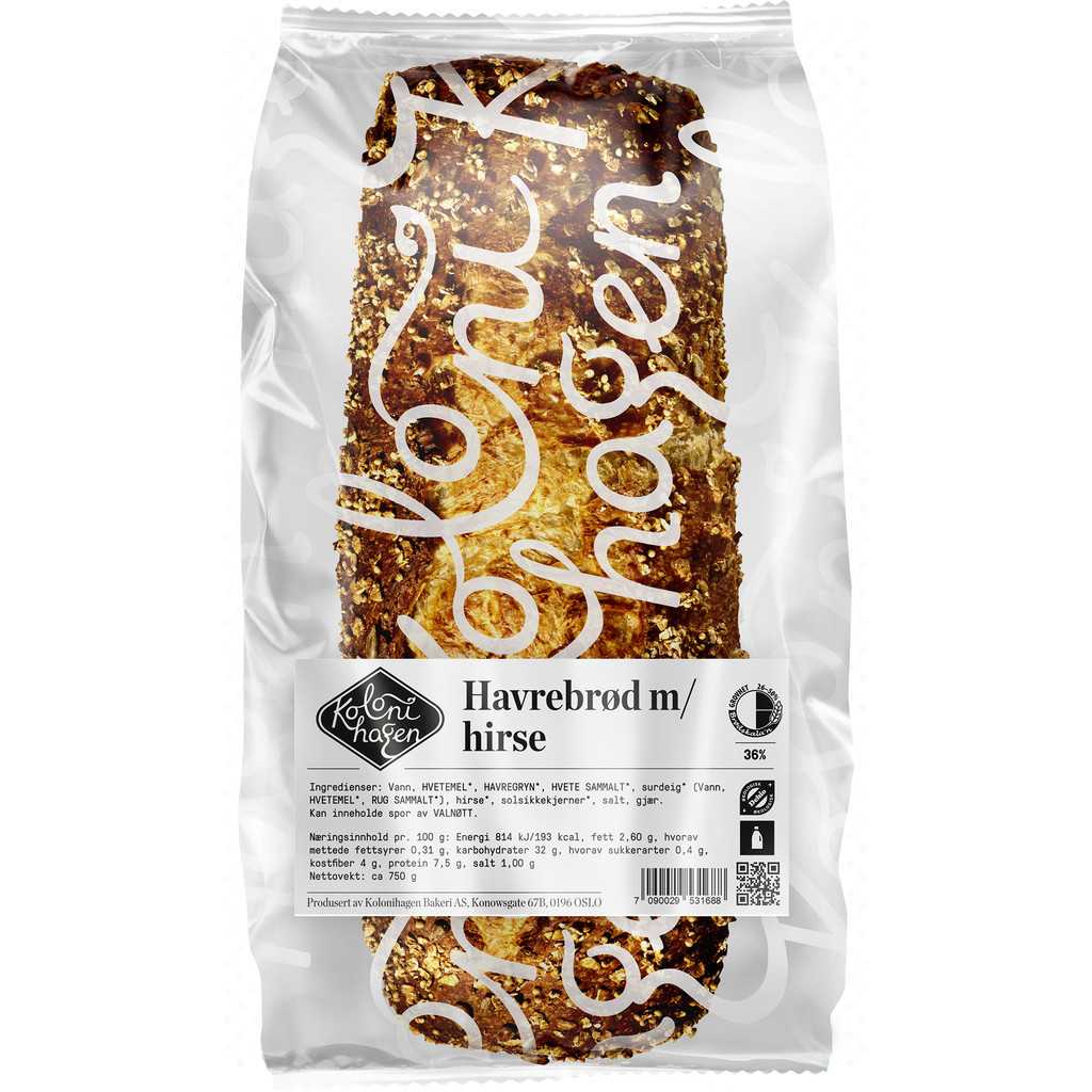 Havrebrød med hirse Økologisk 750g Kolonihagen