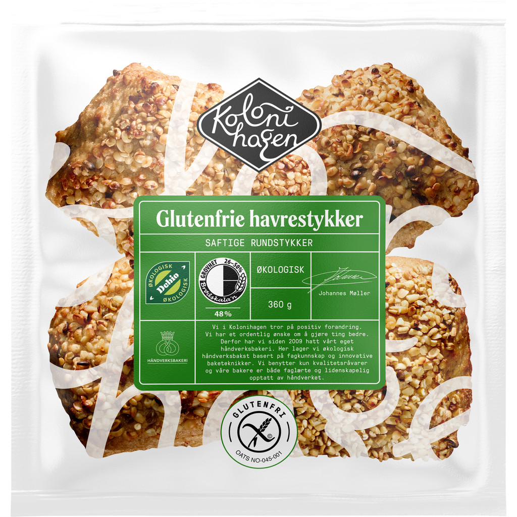 Glutenfrie havrestykker Økologisk 360g Kolonihagen
