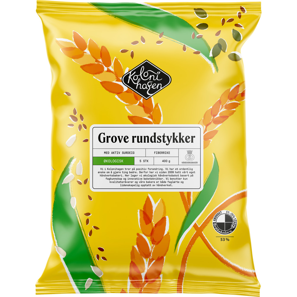Grove rundstykker Økologisk 400g Kolonihagen