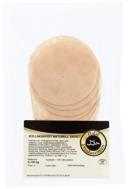 Kyllingbryst Skivet Halal Produsenten 100g