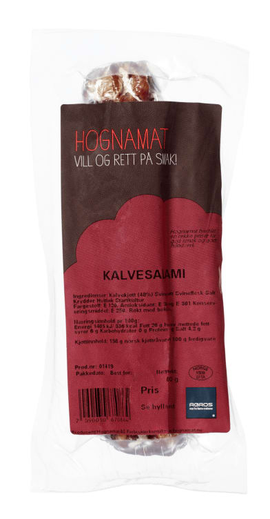 Kalvesalami m/Hvitløk 200g Hognamat
