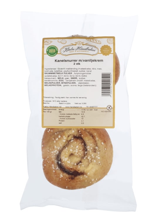 Kanelsnurrer glutenfri 2stk 280g Klæbu