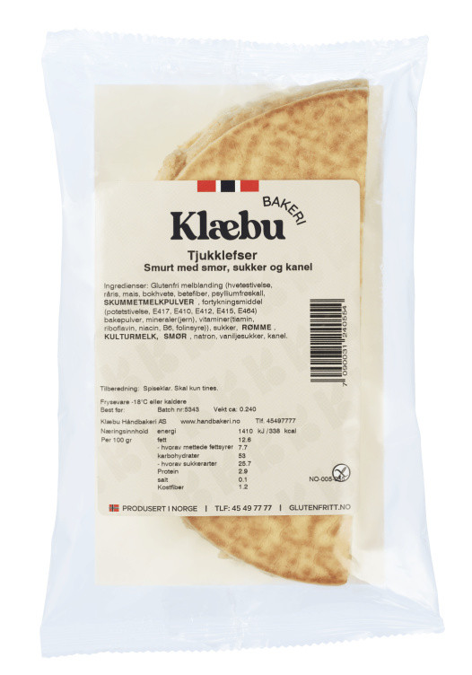 Tjukklefser glutenfri 2stk 240g Klæbu