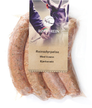Reinsdyrpølse m/Kvann Bjørkerøkt 400g Frys Rørosrein AS