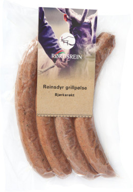 Reinsdyr Grillpølse Bjørkerøkt 400g Fersk