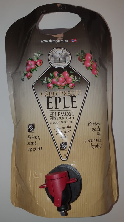 Eplemost Økologisk 1,5l Ståpose Dyre Gård