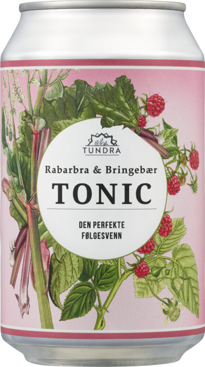 Tundra Tonic Water Rabarbra&Bringebær 0,33l boks