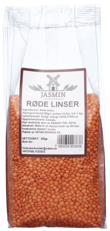 Linser Røde 500g Jasmin