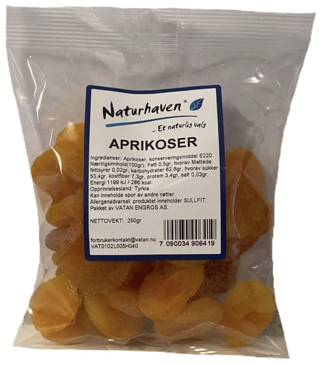 Aprikoser Soltørkede 250g Natur Haven