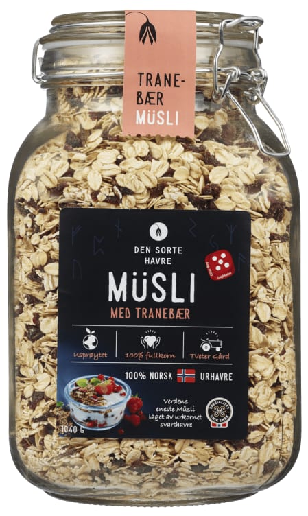 Musli m/Tranebær 1,04kg Den Sorte Havre