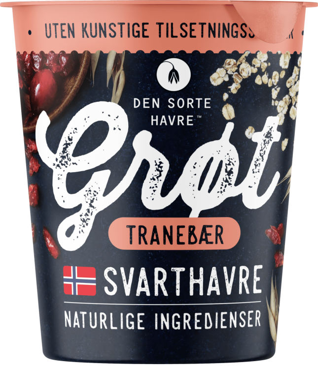 Havregrøt m/Tranebær 65g Den Sorte Havre