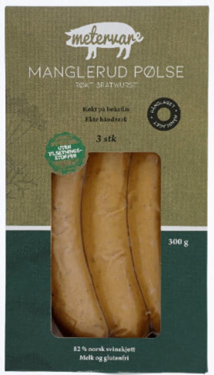 Manglerud Bratwurst 300g Metervare