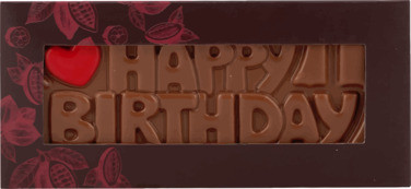 Sjokoladeplate m/Tekst - Happy Birthday
