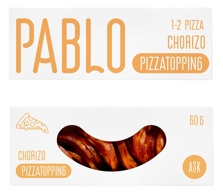 Pablo Pizzatopping Chorizo 60g Ask Gård