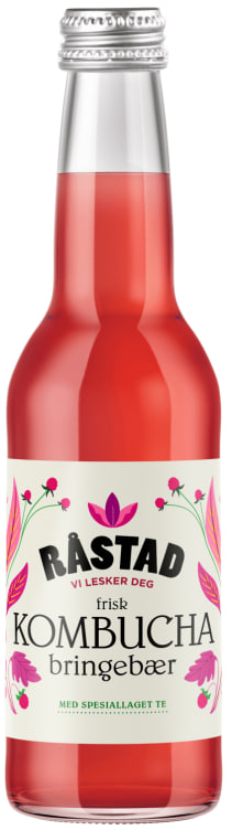 Kombucha Bringebær 0,33l flaske Råstad