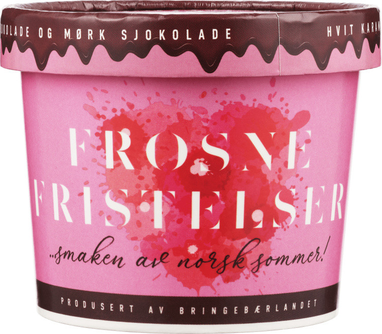 Frosne Fristelser Mørk 160g Bringebærlandet