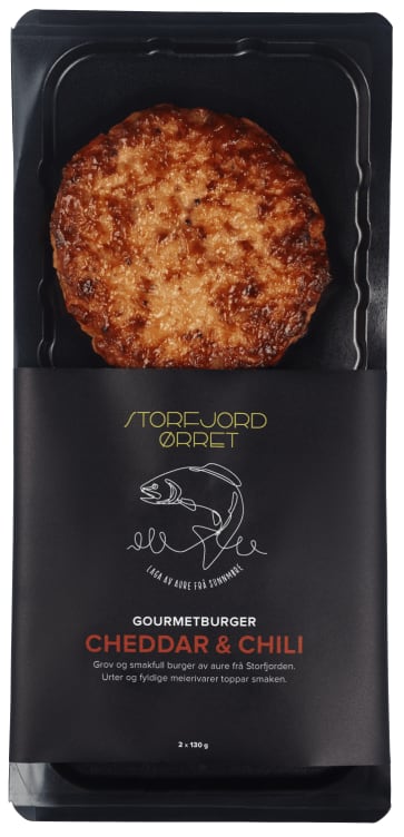 Ørretburger Cheddar&Chili 260g Storfjordørret