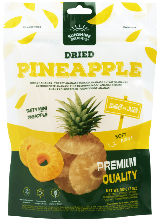 Ananas Tørket 200g Sunshine Delights