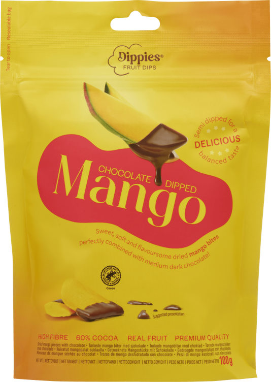 Mango m/Sjokolade 100g Fruit Dips