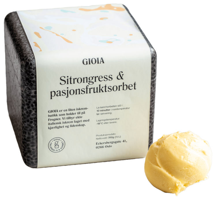 Sitrongress &Pasjonsfruktsorbet 0,5l Gioia