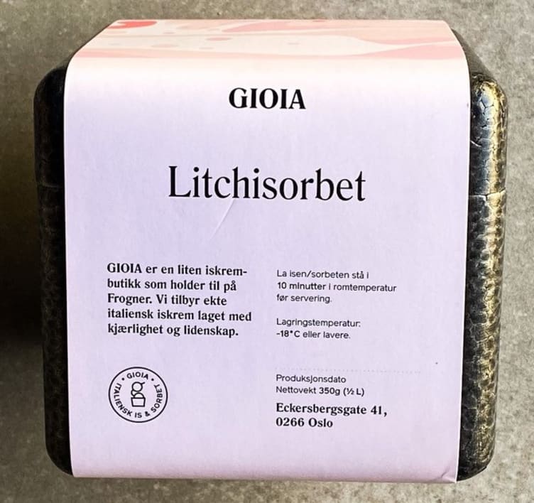 Litchisorbet 0,5l Gioia