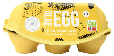 6 Glade Egg Fra Smilande Høner Fra Sviland