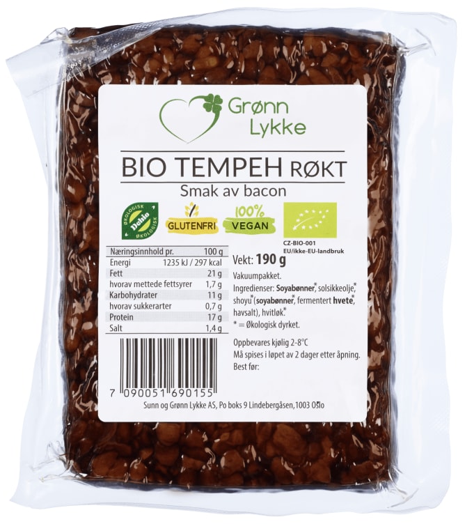 Bio Tempeh Røkt 190g Grønn Lykke