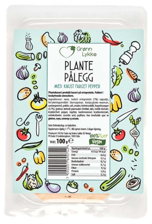Plante Pålegg m/Pepper 100g Grønn Lykke