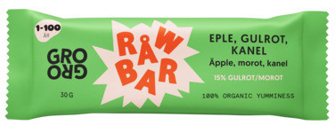 Råwbar Eple, Gulrot, Kanel 30g Grogro