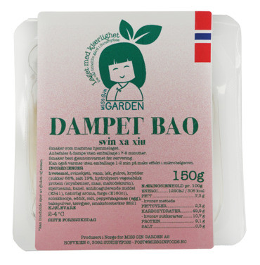 Norskprodusert Dampet Bao Bolle Fylt med Svin Xa Xiu 150g Kjølevare