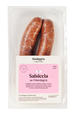 Heldiggris Salsiccia Rå av Frilandsgris 2pk 260g