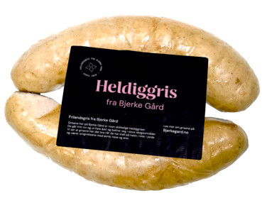 Heldiggris Julepølse av Frilandsgris 300g