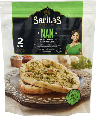 SaritaS nanbrød hvitløk og koriander