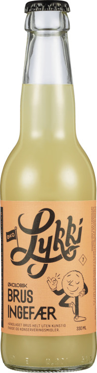 Ingefærbrus Økologisk 0,33l flaske Lykki
