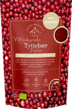 Viltvoksende Tyttebærpulver 50g Arctic Botanics