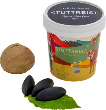 Lakrisdrøm med Skje i Lokk 125ml Stuttreist Is & Sorbet
