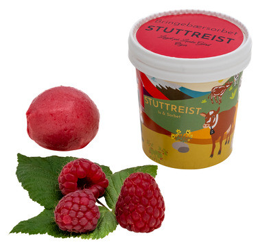 Bringebærsorbet 500ml Stuttreist Is & Sorbet