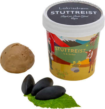 Lakrisdrøm 500ml Beger Stuttreist Is & Sorbet